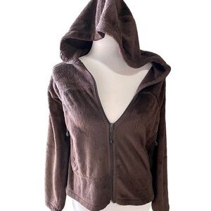 BLACK DIAMOND Dark Chocolate Brown Zippered Jacket With Hoodie | Size Small